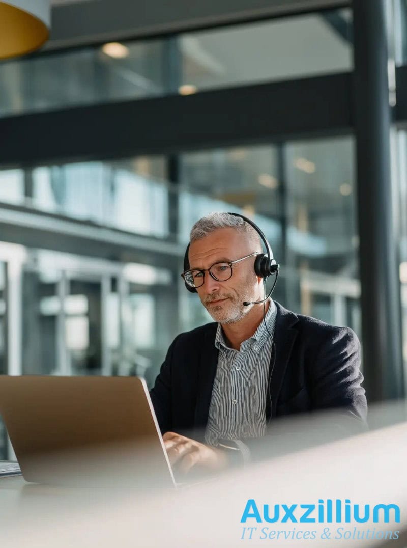 IT support team collaborating to enhance performance for Mid-Sized Business technology solutions.