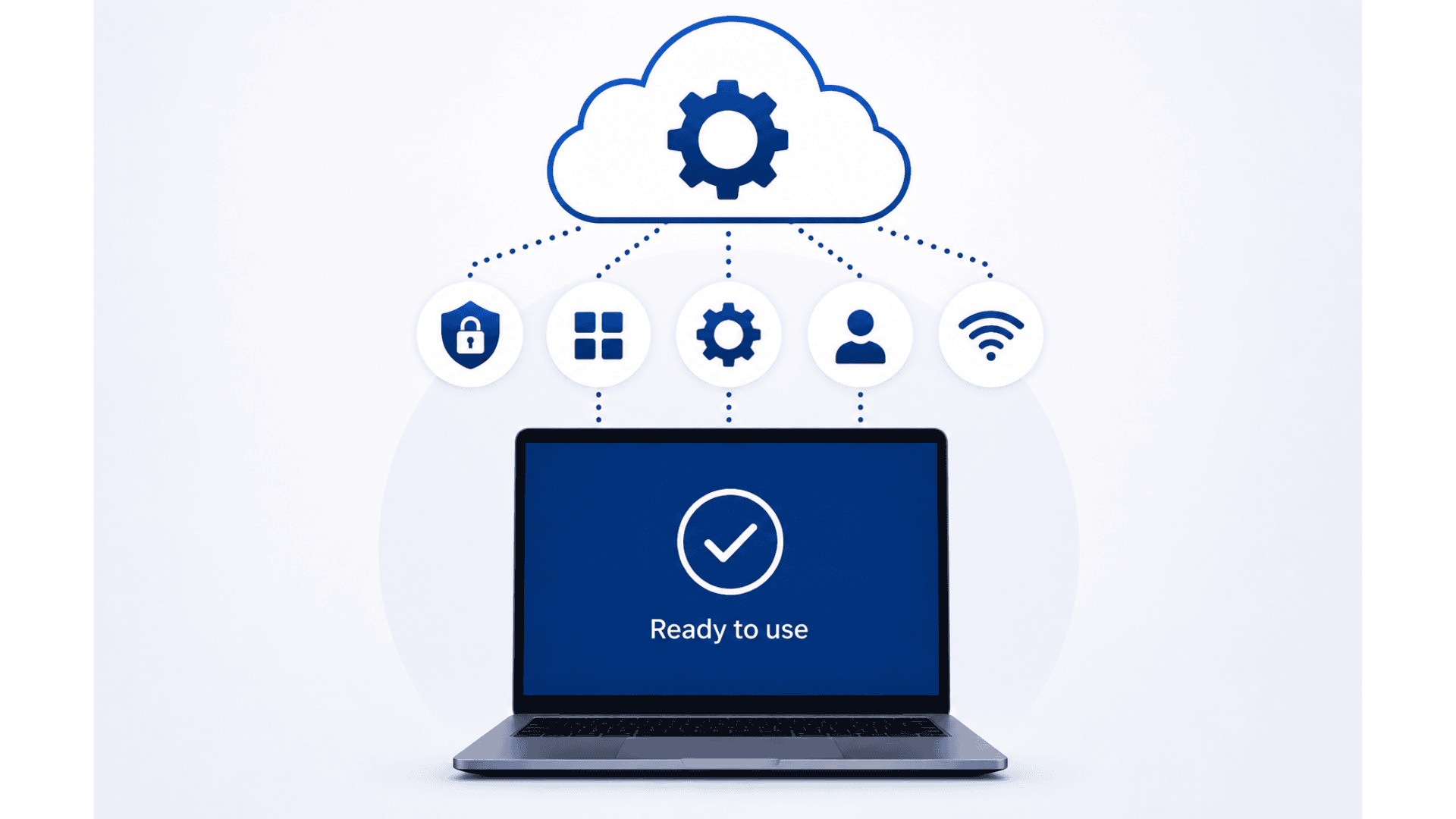 cloud deploying a laptop